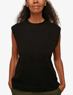 Whistles Easy Muscle Cotton-jersey Vest Top 8 Whistles Easy Muscle Cotton-jersey Vest Top -The Fashion Shop R03681460 BLACK ALT03
