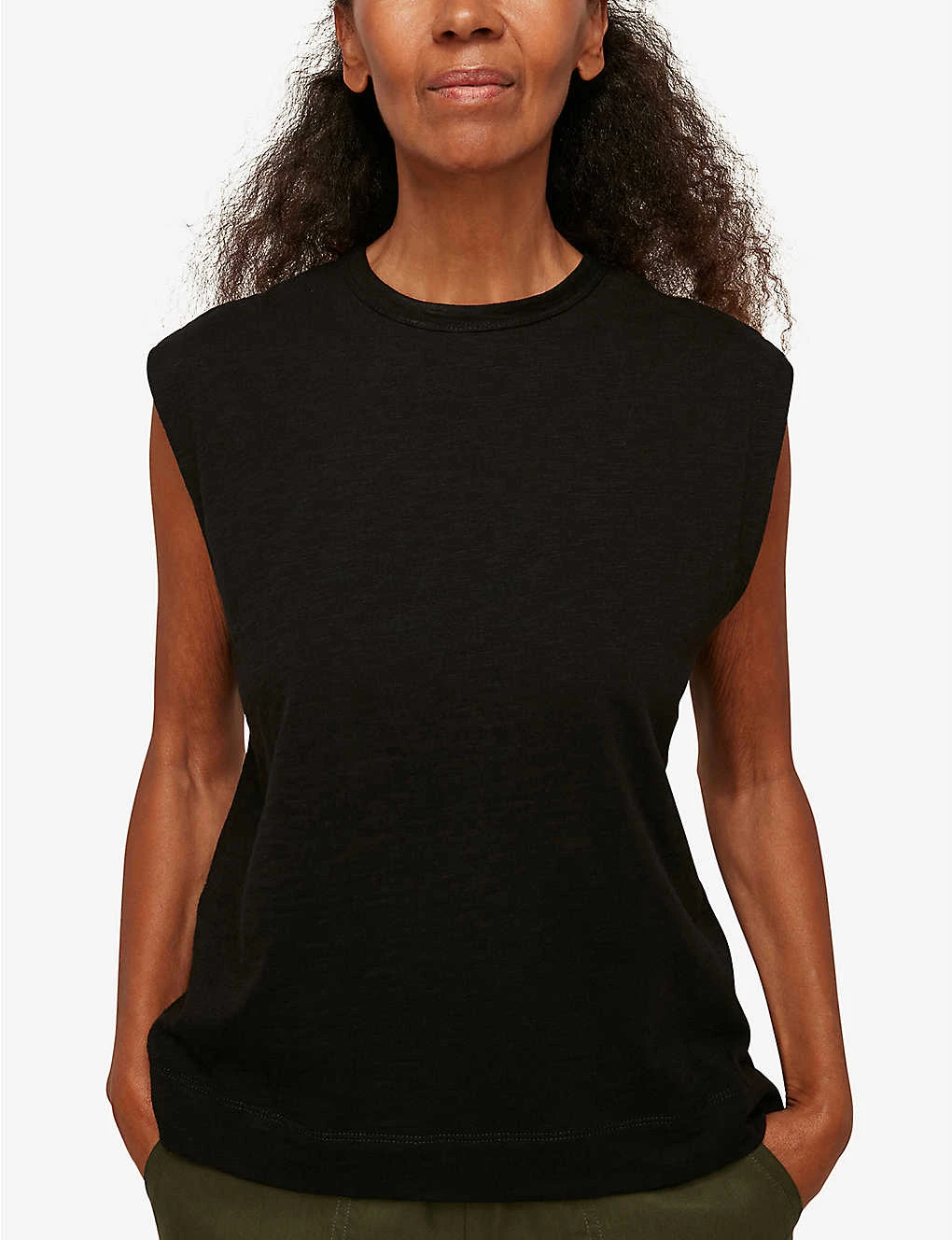 Whistles Easy Muscle Cotton-jersey Vest Top 4 Whistles Easy Muscle Cotton-jersey Vest Top - Image 4