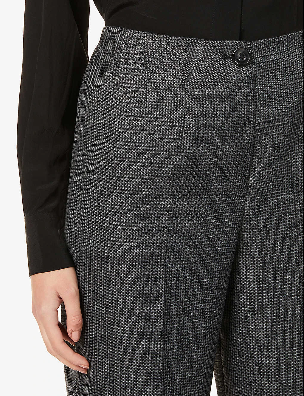 Whistles Anita Checked Tapered Mid-rise Woven Trousers 5 Whistles Anita Checked Tapered Mid-rise Woven Trousers - Image 5