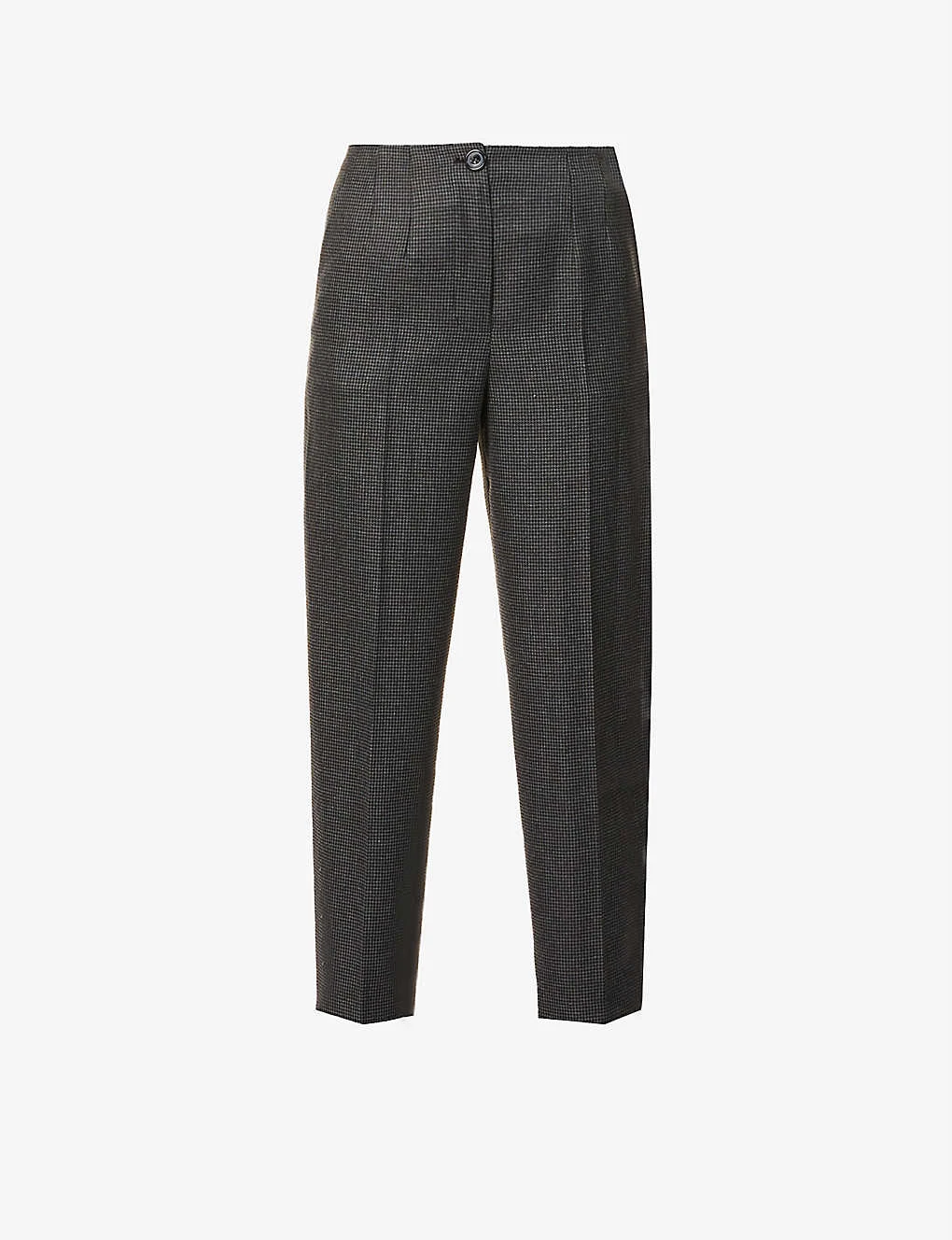 Whistles Anita Checked Tapered Mid-rise Woven Trousers 1 Whistles Anita Checked Tapered Mid-rise Woven Trousers