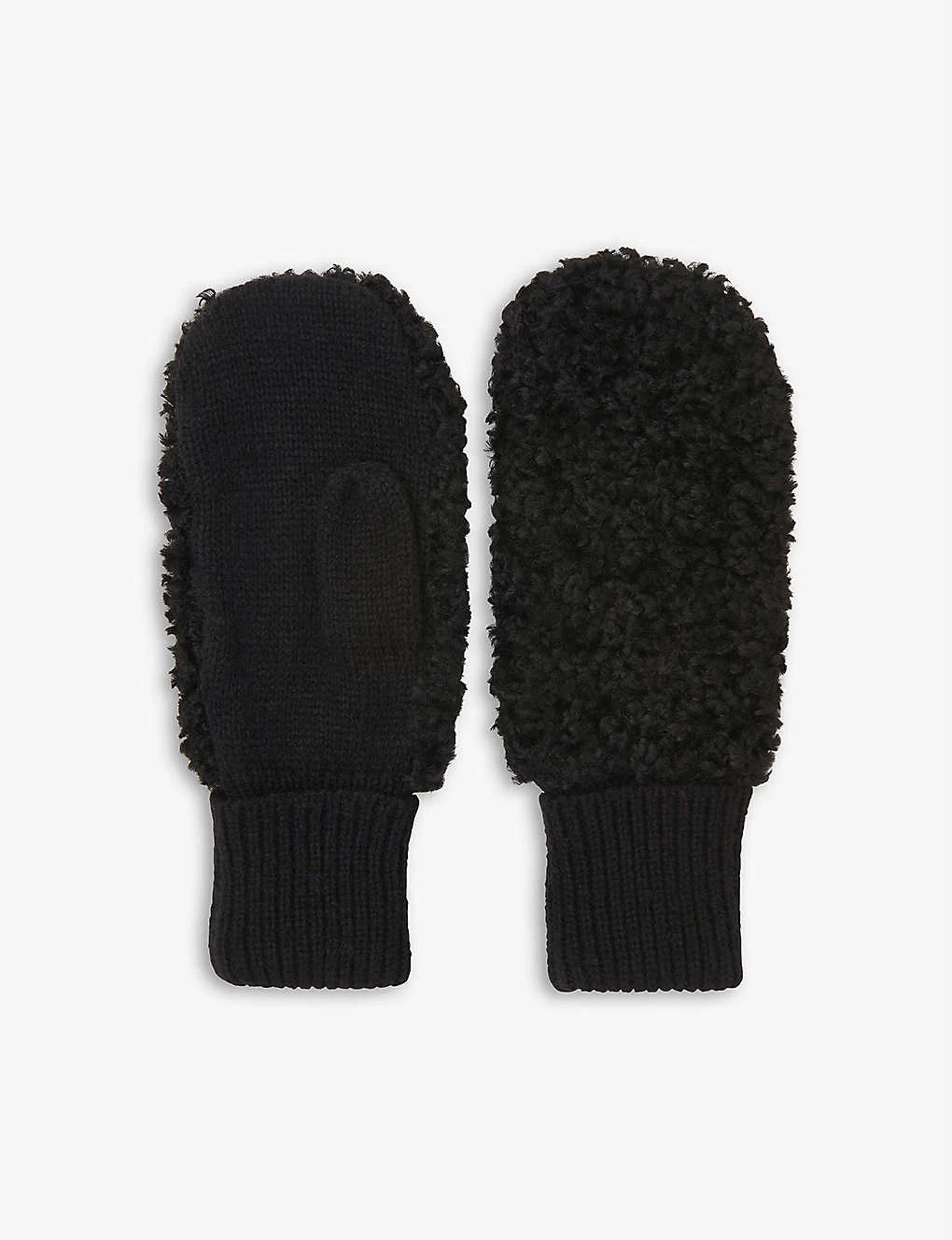 Whistles Borg-panel Knitted Mittens 1 Whistles Borg-panel Knitted Mittens