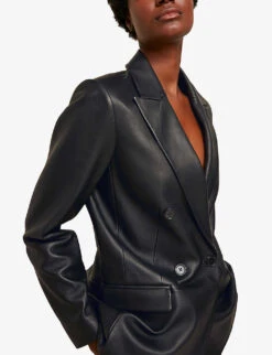 Whistles Aliza Double-breasted Leather Blazer 9 Whistles Aliza Double-breasted Leather Blazer -The Fashion Shop R03692850 BLACK ALT04