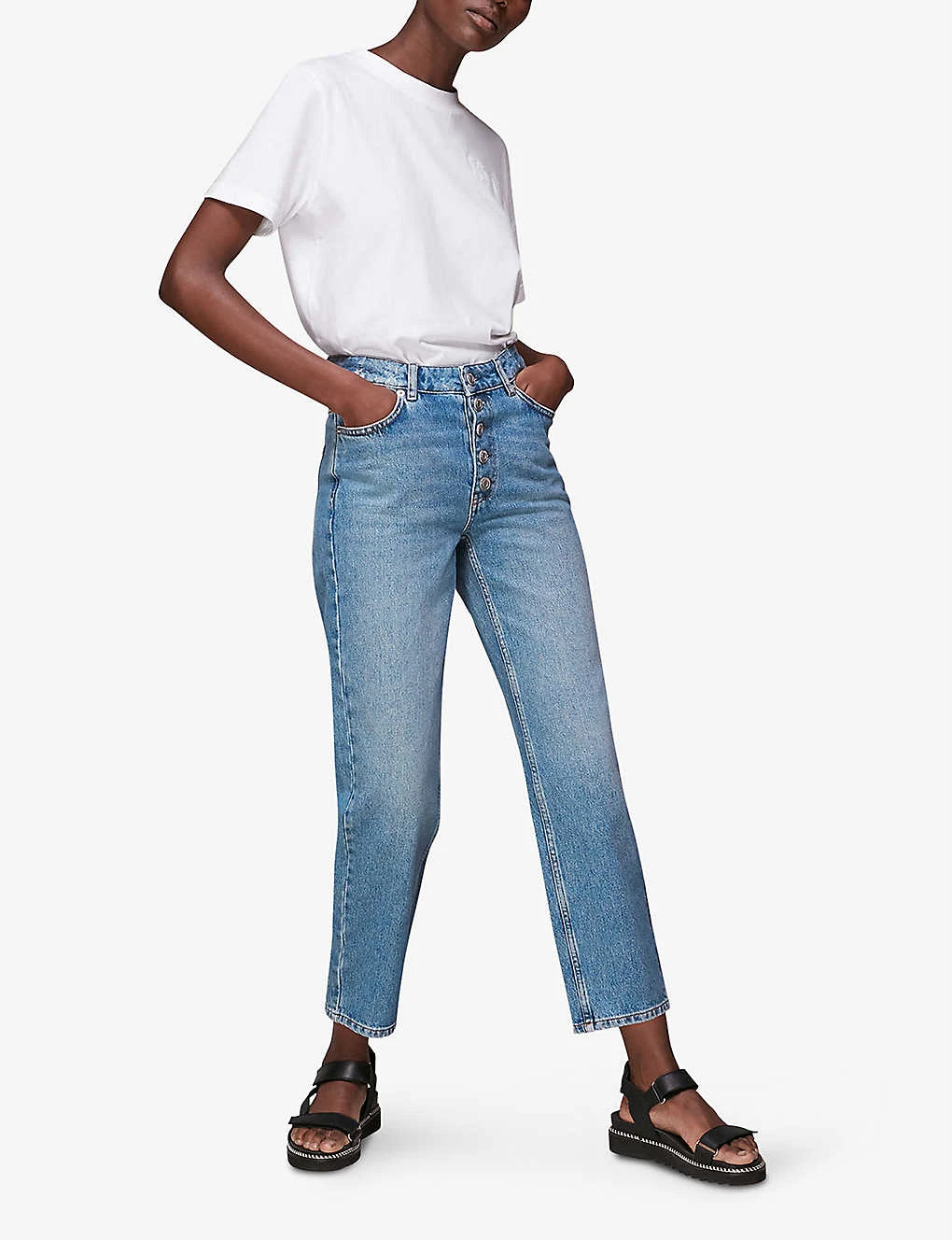 Whistles Hollie Button-front Straight High-rise Jeans 2 Whistles Hollie Button-front Straight High-rise Jeans - Image 2