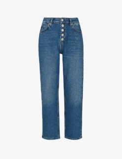 Whistles Hollie Button-front Straight High-rise Jeans
