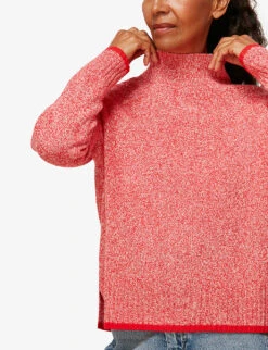 Whistles Funnel-neck Wool Jumper -The Fashion Shop R03701709 REDMULTI ALT03