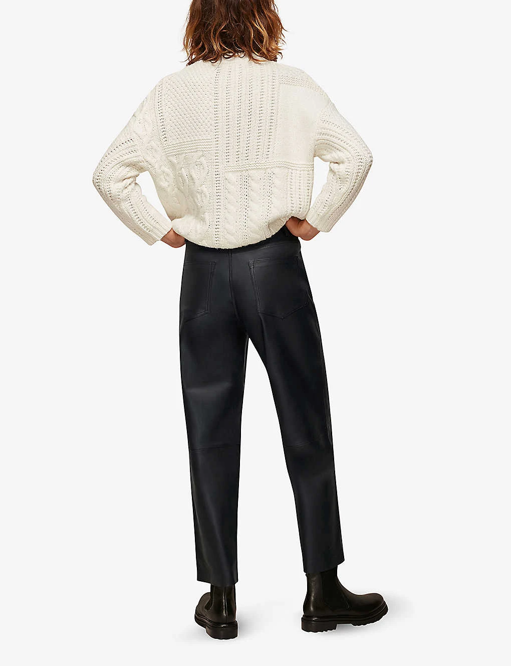 Whistles High-waisted Stretch Leather Trousers 3 Whistles High-waisted Stretch Leather Trousers - Image 3