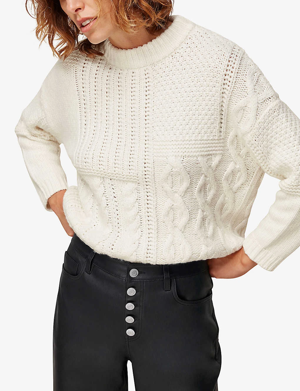 Whistles High-waisted Stretch Leather Trousers 5 Whistles High-waisted Stretch Leather Trousers - Image 5