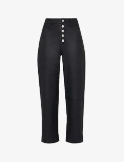 Whistles High-waisted Stretch Leather Trousers