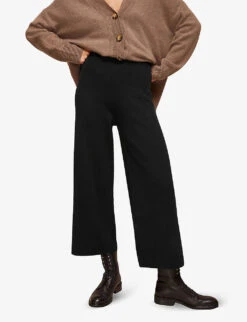 Whistles Knitted Wide-leg Trousers 9 Whistles Knitted Wide-leg Trousers -The Fashion Shop R03704534 BLACK ALT03
