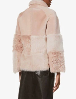 Whistles Hema Contrast-panel Shearling Coat 8 Whistles Hema Contrast-panel Shearling Coat -The Fashion Shop R03706920 PALEPINK ALT02