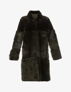 Whistles Cosma Reversible Contrast-panel Shearling Coat