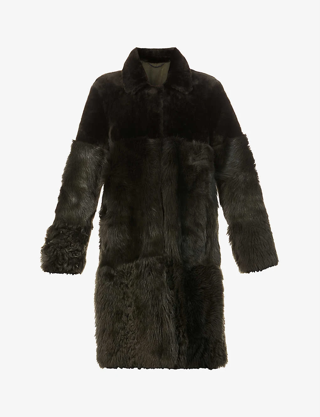 Whistles Cosma Reversible Contrast-panel Shearling Coat 1 Whistles Cosma Reversible Contrast-panel Shearling Coat