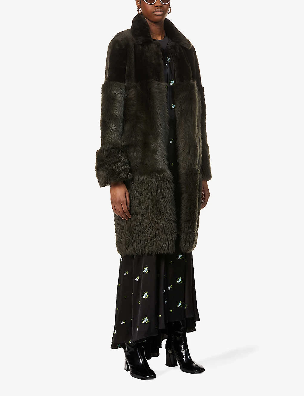 Whistles Cosma Reversible Contrast-panel Shearling Coat 2 Whistles Cosma Reversible Contrast-panel Shearling Coat - Image 2