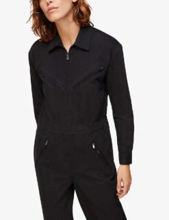 Whistles Ultimate Utility Cotton-blend Jumpsuit 9 Whistles Ultimate Utility Cotton-blend Jumpsuit -The Fashion Shop R03711769 BLACK ALT04