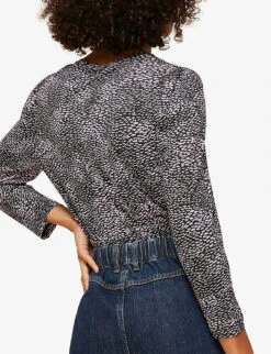 Whistles Puff-sleeved Cotton-blend Top 7 Whistles Puff-sleeved Cotton-blend Top -The Fashion Shop R03731338 LILAC ALT02