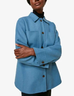 Whistles Oversized Wool-blend Overshirt 8 Whistles Oversized Wool-blend Overshirt -The Fashion Shop R03734701 PALEBLUE ALT03