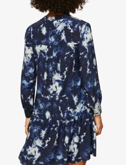 Whistles Tie-dye V-neck Woven Mini Dress 6 Whistles Tie-dye V-neck Woven Mini Dress -The Fashion Shop R03734704 MULTICOLOURED ALT02