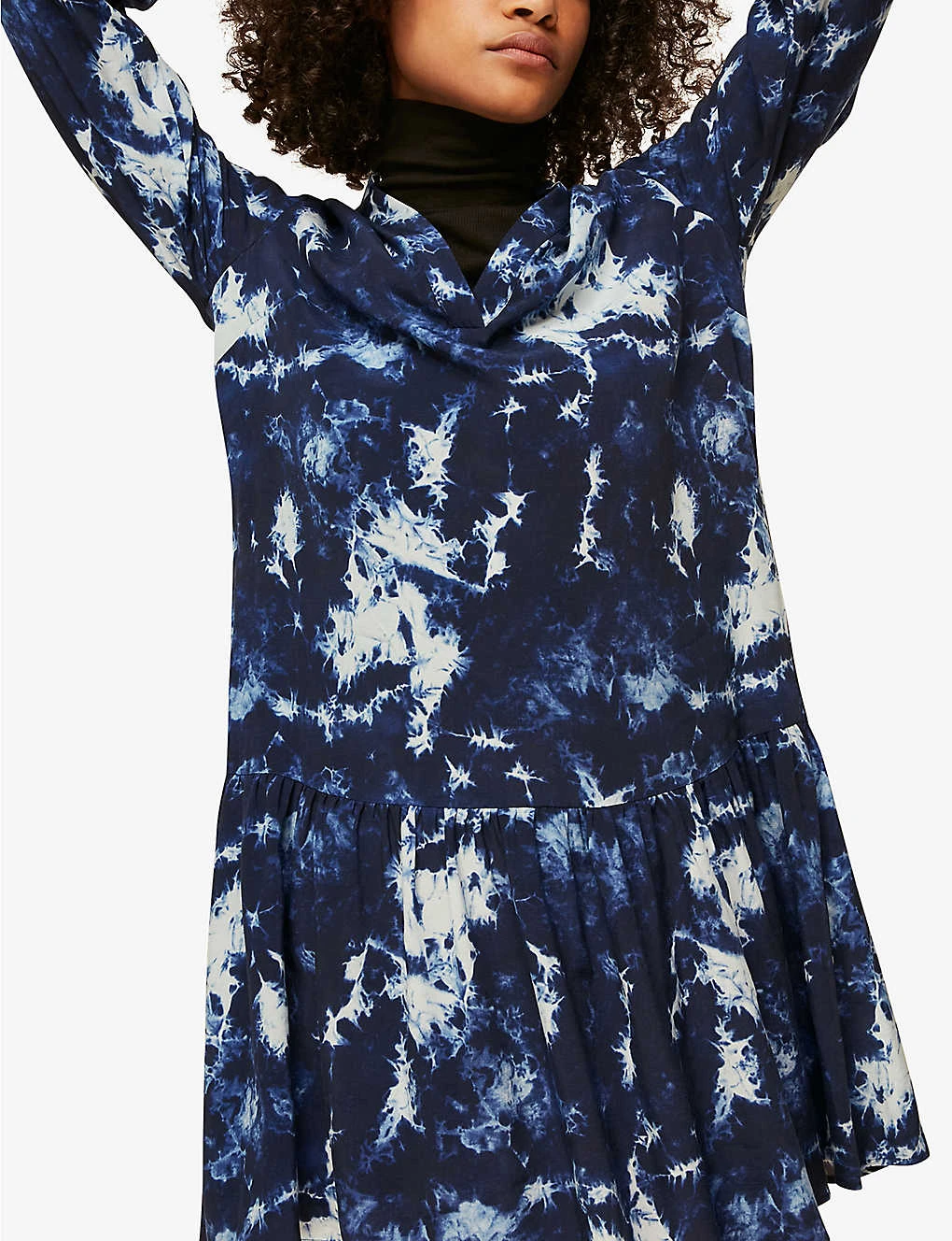 Whistles Tie-dye V-neck Woven Mini Dress 4 Whistles Tie-dye V-neck Woven Mini Dress - Image 4