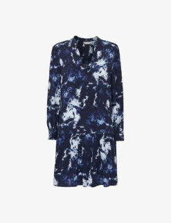 Whistles Tie-dye V-neck Woven Mini Dress