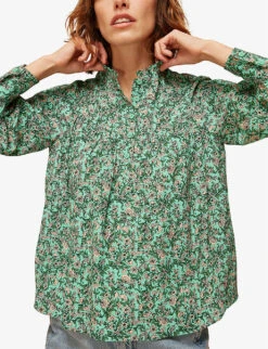 Whistles Heath Floral-print Woven Blouse 9 Whistles Heath Floral-print Woven Blouse -The Fashion Shop R03737425 MULTICOLOURED ALT04