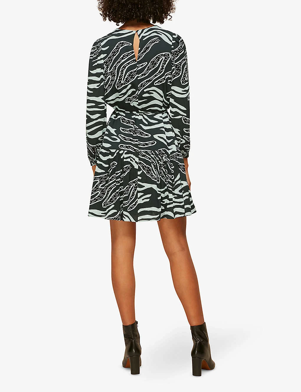 Whistles Zebra-print Crepe Mini Dress 3 Whistles Zebra-print Crepe Mini Dress - Image 3