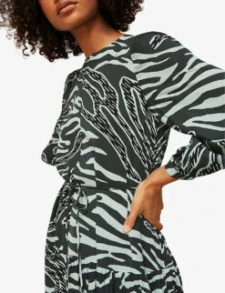 Whistles Zebra-print Crepe Mini Dress 7 Whistles Zebra-print Crepe Mini Dress -The Fashion Shop R03742966 MULTICOLOURED ALT03