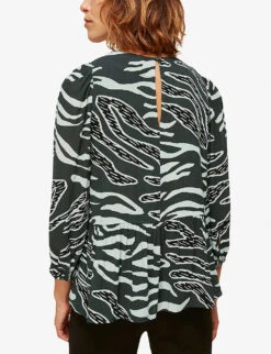 Whistles Zebra-print Woven Top 6 Whistles Zebra-print Woven Top -The Fashion Shop R03743265 MULTICOLOURED ALT02