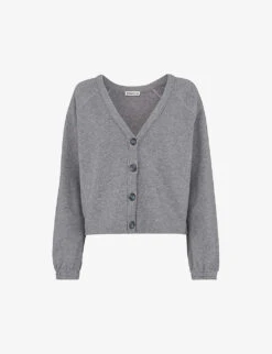 Whistles Sweat V-neck Cotton-jersey Cardigan
