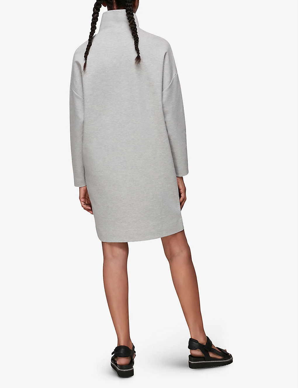 Whistles Funnel-neck Stretch-cotton Mini Dress 3 Whistles Funnel-neck Stretch-cotton Mini Dress - Image 3