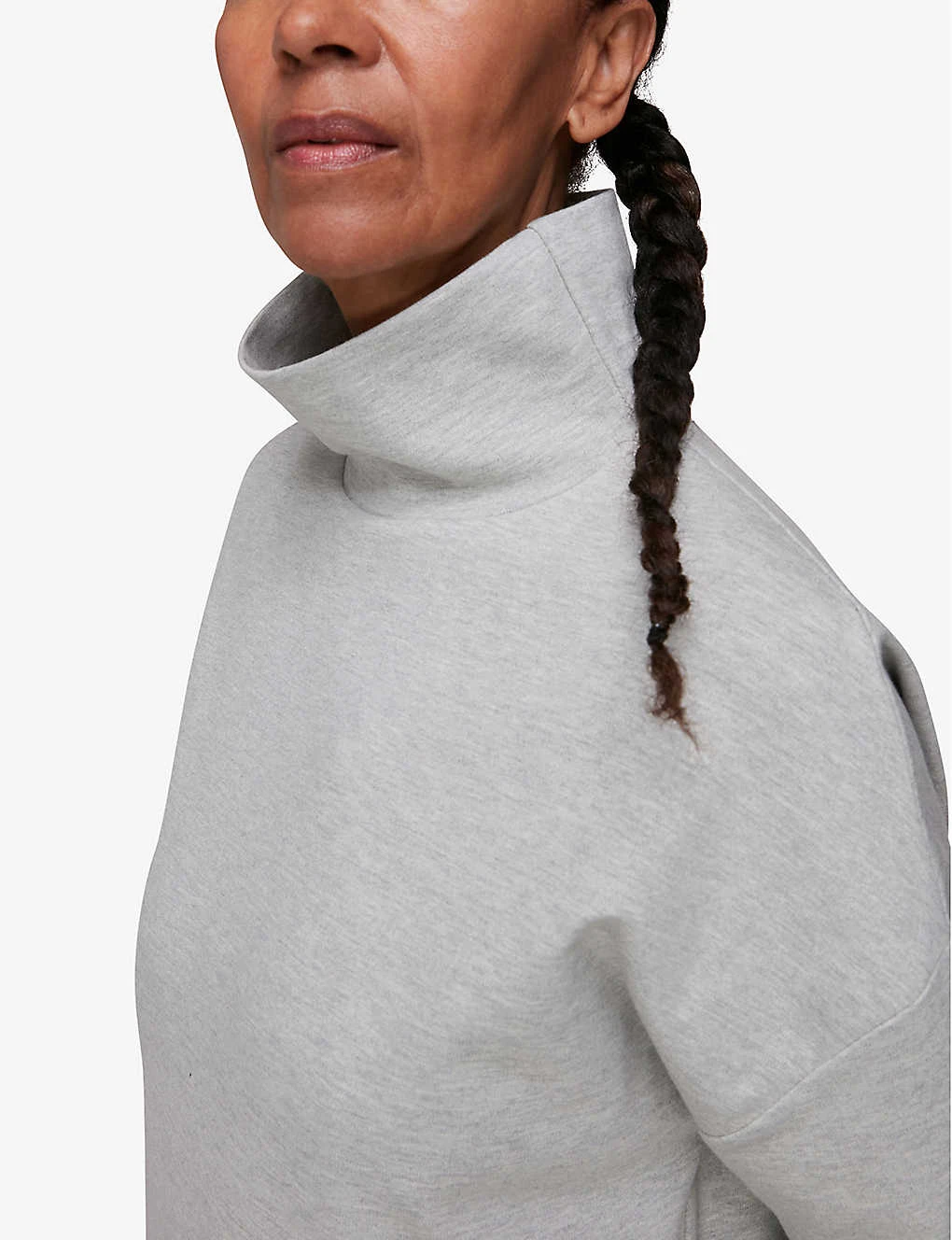 Whistles Funnel-neck Stretch-cotton Mini Dress 4 Whistles Funnel-neck Stretch-cotton Mini Dress - Image 4