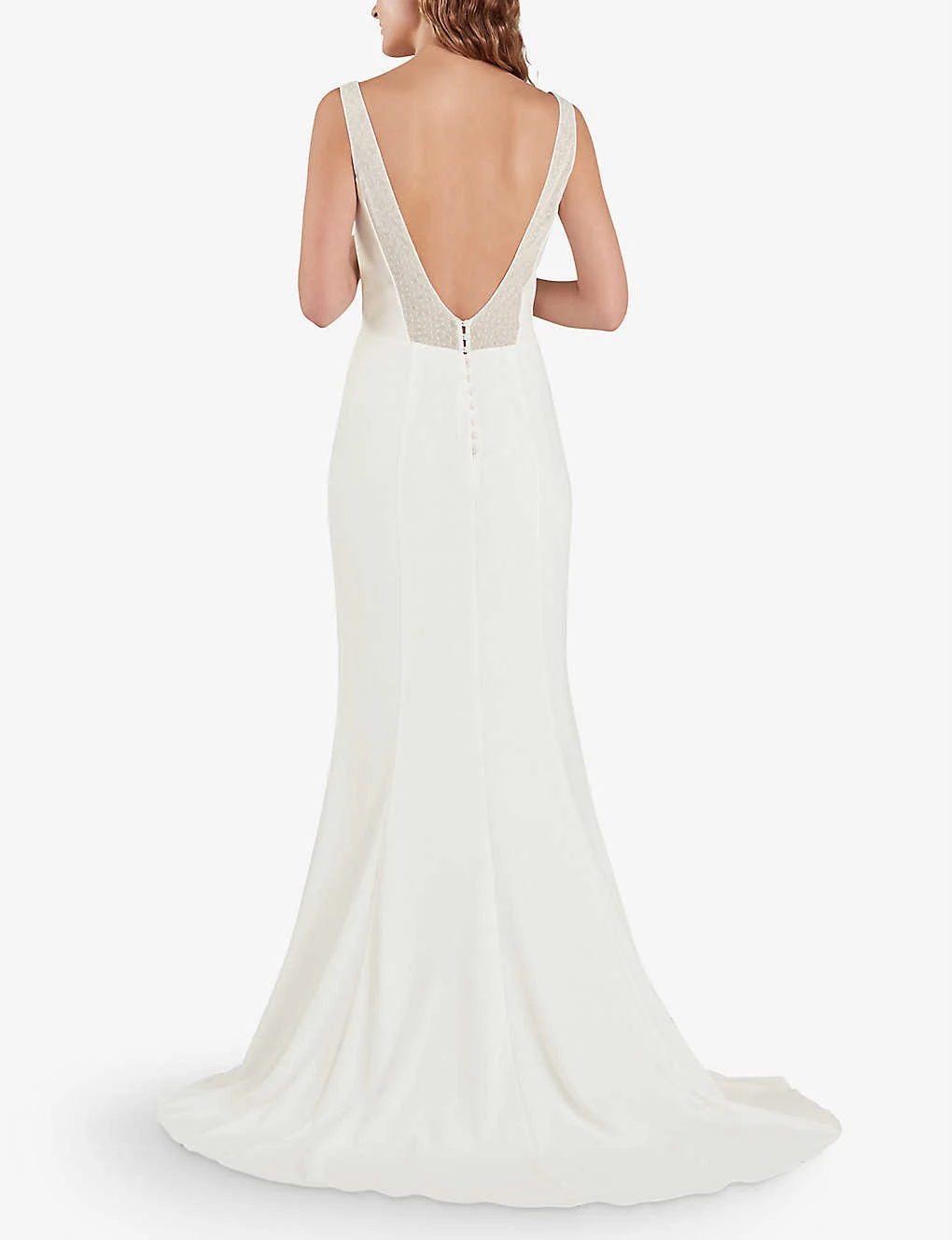 Whistles Mia Square-neck Lace And Crepe Wedding Gown 3 Whistles Mia Square-neck Lace And Crepe Wedding Gown - Image 3
