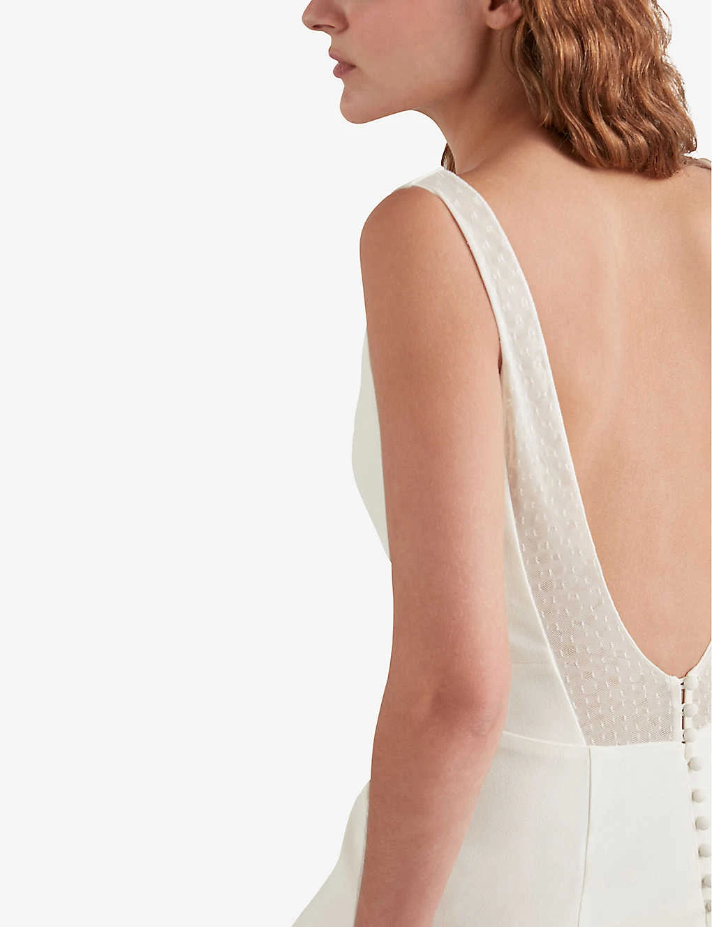 Whistles Mia Square-neck Lace And Crepe Wedding Gown 4 Whistles Mia Square-neck Lace And Crepe Wedding Gown - Image 4