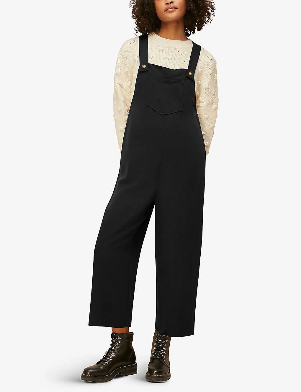 Whistles Rita Easy Woven Dungarees 2 Whistles Rita Easy Woven Dungarees - Image 2