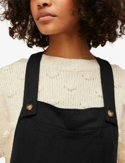 Whistles Rita Easy Woven Dungarees 9 Whistles Rita Easy Woven Dungarees -The Fashion Shop R03745573 BLACK ALT03