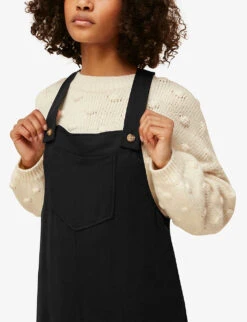Whistles Rita Easy Woven Dungarees 11 Whistles Rita Easy Woven Dungarees -The Fashion Shop R03745573 BLACK ALT05