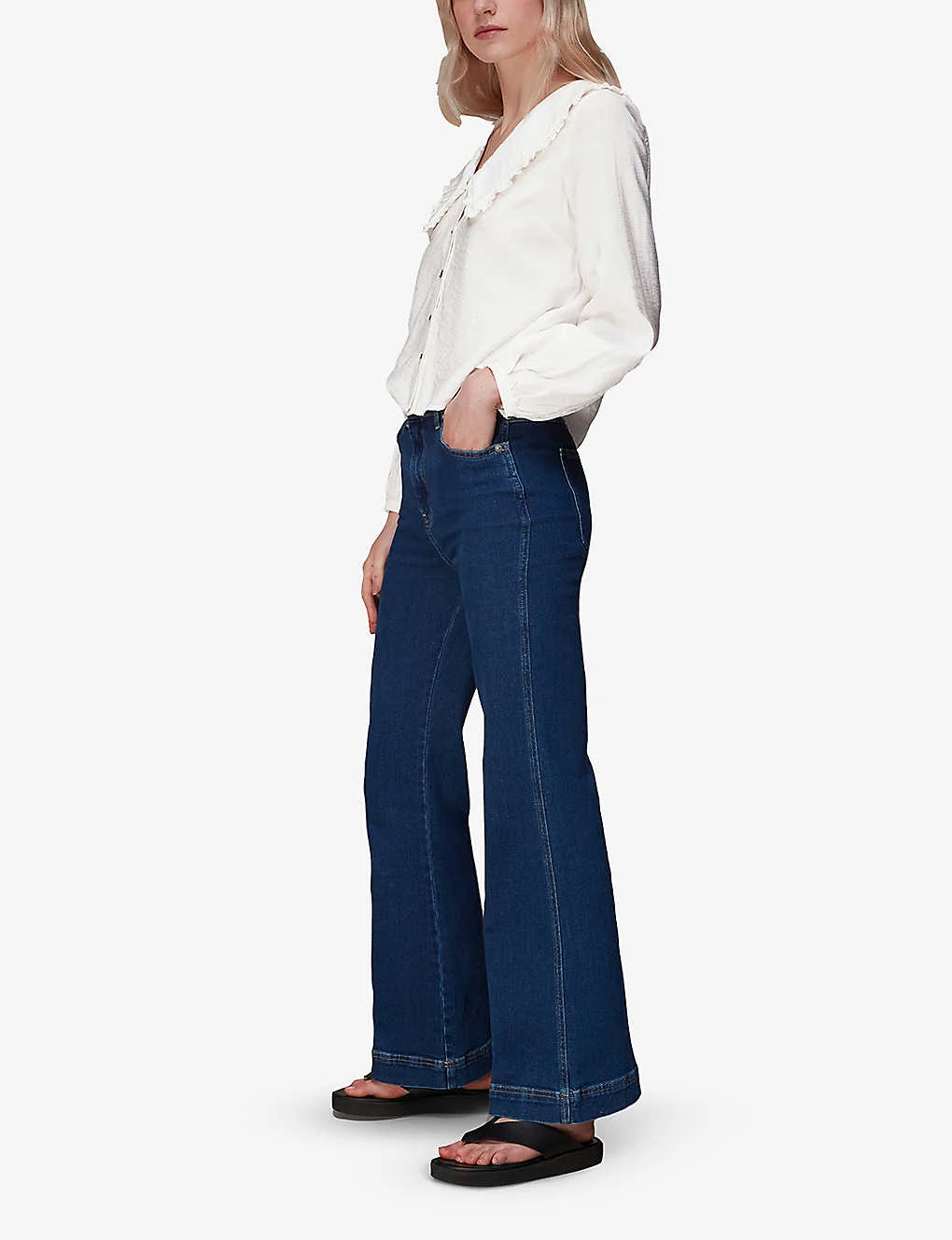 Whistles Oversized Collar Detail Woven Top 2 Whistles Oversized Collar Detail Woven Top - Image 2