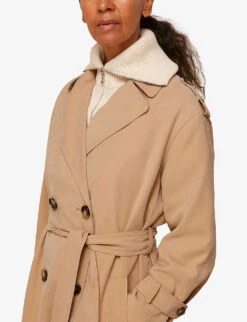 Whistles Riley Double-breasted Woven Trench Coat 10 Whistles Riley Double-breasted Woven Trench Coat -The Fashion Shop R03749140 CREAM ALT04