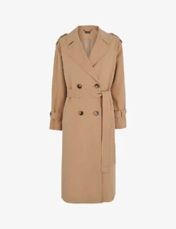 Whistles Riley Double-breasted Woven Trench Coat