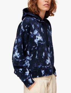 Whistles Tie-dye Cotton Hoody 8 Whistles Tie-dye Cotton Hoody -The Fashion Shop R03749144 NAVY ALT03