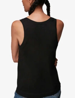 Whistles Easy Round Neck Cotton Vest 6 Whistles Easy Round Neck Cotton Vest -The Fashion Shop R03749399 BLACK ALT02