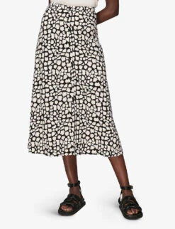 Whistles Animal-print Woven Midi Skirt 10 Whistles Animal-print Woven Midi Skirt -The Fashion Shop R03751394 MULTICOLOURED ALT04