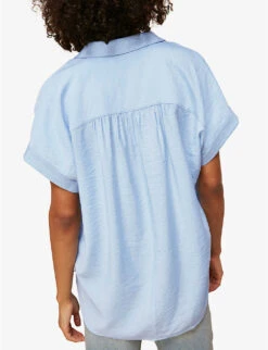 Whistles Nicola Short-sleeved Woven Shirt 6 Whistles Nicola Short-sleeved Woven Shirt -The Fashion Shop R03753061 PALEBLUE ALT02