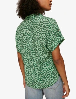 Whistles Giraffe Graphic-print Woven Shirt -The Fashion Shop R03756368 MULTICOLOURED ALT02
