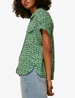 Whistles Giraffe Graphic-print Woven Shirt -The Fashion Shop R03756368 MULTICOLOURED ALT03