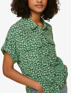 Whistles Giraffe Graphic-print Woven Shirt -The Fashion Shop R03756368 MULTICOLOURED ALT04