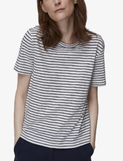 Whistles Emily Ultimate Striped Cotton T-shirt 8 Whistles Emily Ultimate Striped Cotton T-shirt -The Fashion Shop R03758721 BLUE ALT03
