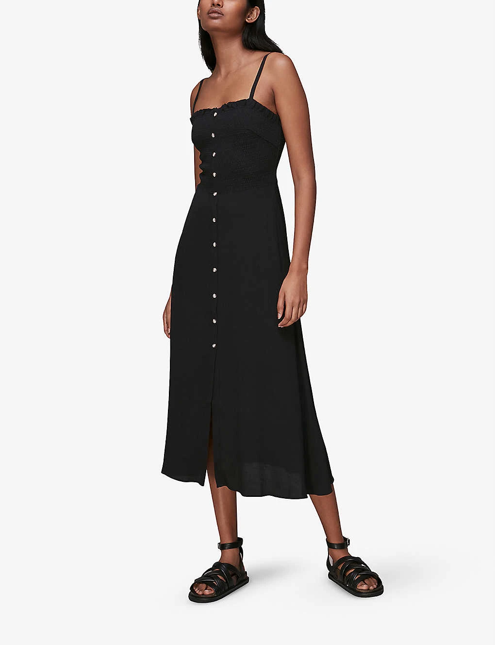 Whistles Gracia Square-neck Woven Midi Dress 2 Whistles Gracia Square-neck Woven Midi Dress - Image 2