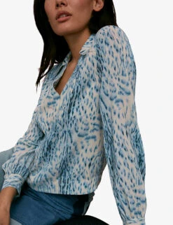 Whistles Limited-edition Animal-print Woven Shirt 9 Whistles Limited-edition Animal-print Woven Shirt -The Fashion Shop R03763545 BLUEMULTI ALT03