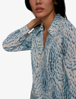 Whistles Limited-edition Animal-print Woven Shirt 11 Whistles Limited-edition Animal-print Woven Shirt -The Fashion Shop R03763545 BLUEMULTI ALT05
