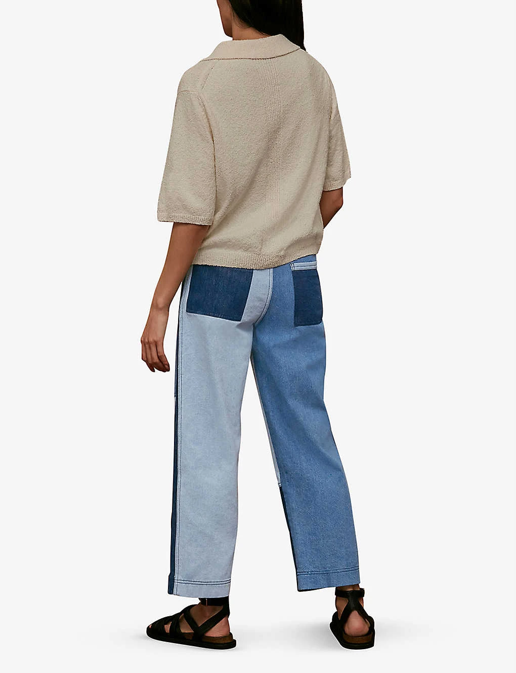 Whistles Patchwork Straight-leg High-rise Jeans 3 Whistles Patchwork Straight-leg High-rise Jeans - Image 3